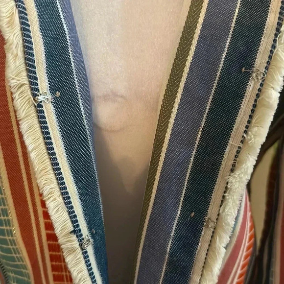 Coldwater Creek multi color stripes open Cardigan W’s size 12/P - Picture 7 of 13